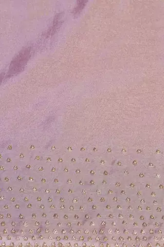 Pink and purple hued border saree set