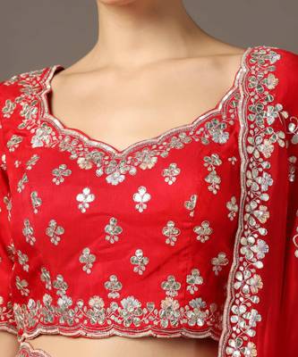 The eternal red gota-pati saree set 3