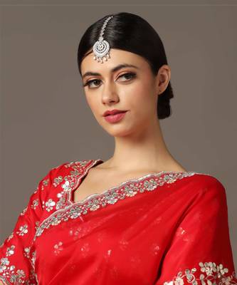 The eternal red gota-pati saree set 5