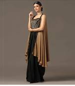 Antique gold and black embroidered cape set