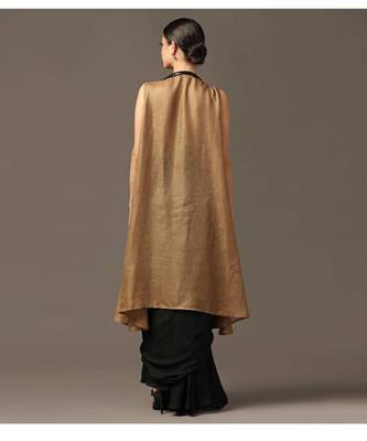 Antique gold and black embroidered cape set 5