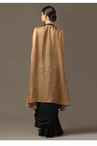Antique gold and black embroidered cape set