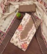 coffee organza handwork unstitched dress material