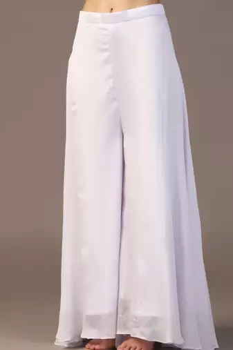 White peplum top with flared pant