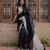 Black color silk blend saree with blouse