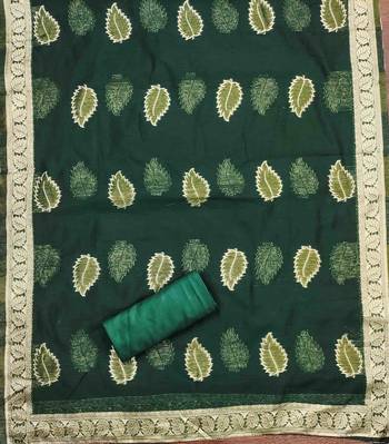 dark green shimmer jacquard woven design work unstitched dress material 4