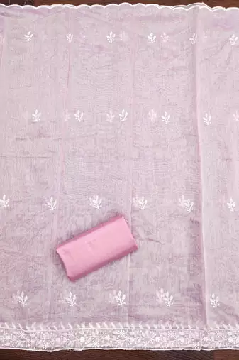 baby pink modal hand work unstitched dress material