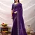purple tissue chiffon handwork saree with unstitched blouse piece
