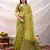 lemon green zari woven linen jacquard saree with unstitched blouse piece