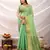 mint zari woven linen jacquard saree with unstitched blouse piece