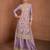 Purple embroidered chinon palazzo suit