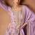 Purple embroidered chinon palazzo suit