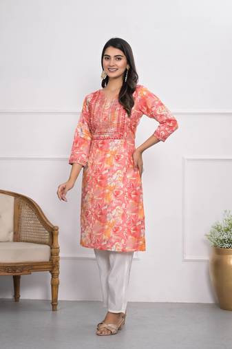 Festive wear ethnic orange chanderi stitched suit with dupatta