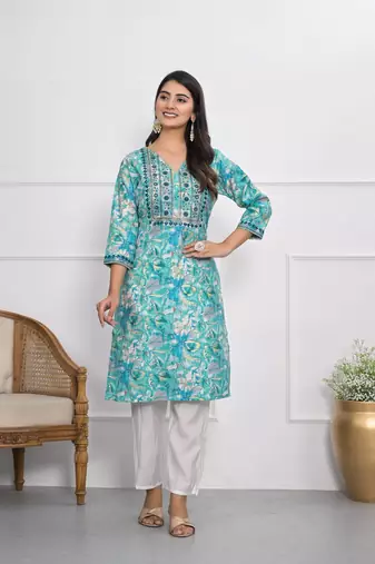 Festive wear ethnic tile  chanderi stitched suit with dupatta