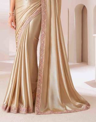 chiku embroidered georgette saree with unstitched blouse piece 3