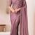 mauve embroidered georgette saree with unstitched blouse piece