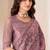 mauve embroidered georgette saree with unstitched blouse piece