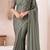 mehndi embroidered georgette saree with unstitched blouse piece