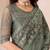 mehndi embroidered georgette saree with unstitched blouse piece