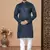 Blue rayon chikan work kurta pajama