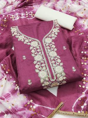 Pink jalpari top, hevy cotton bottom & modal dupatta salwar suit dress material 1