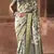 Mint silk blend saree with unstitched blouse piece