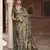 Brown silk blend saree with unstitched blouse piece