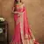 Gajari silk blend saree with unstitched blouse piece
