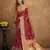 Maroon silk blend saree with unstitched blouse piece