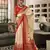 Beige patola silk blend saree with unstitched patola blouse piece
