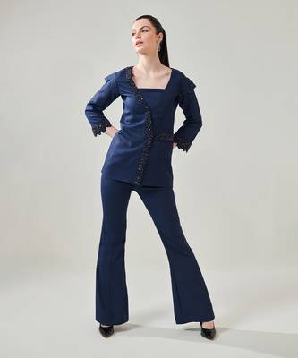 Midnight blue blazer set 1