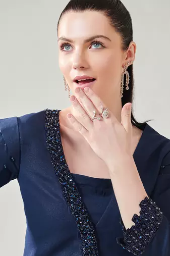 Midnight blue blazer set