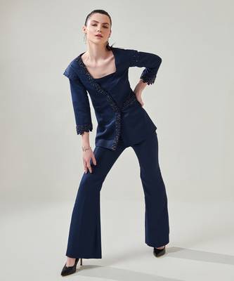 Midnight blue blazer set 4