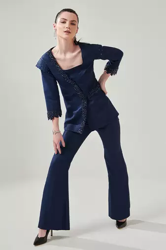 Midnight blue blazer set