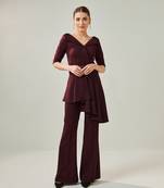 Off shoulder wine co ord set