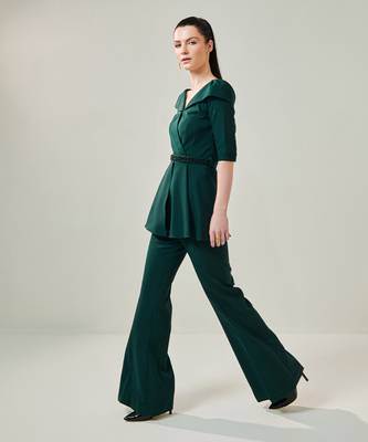 Off shoulder moss green co ord set 3