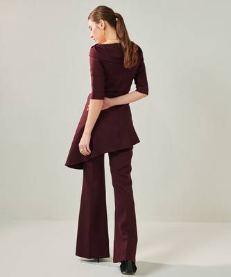 Off shoulder wine co ord set 4