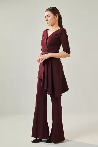 Off shoulder wine co ord set