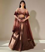 Earthy Brown Ombre Shaded Lehenga Set