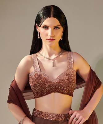 Earthy Brown Ombre Shaded Lehenga Set 2