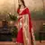 Magenta silk blend saree with unstitched blouse piece