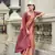 Peach  linen cotton saree with unstitched linen cotton blouse piece