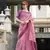 Baby pink linen cotton saree with unstitched linen cotton blouse piece