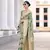 Mint cotton linen silk blend saree with unstitched cotton linen blouse piece