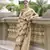 Coffee cotton linen silk blend saree with unstitched cotton linen blouse piece