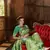 Parrot green silk blend saree with unstitched blouse piece