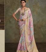 Multi silk blend saree with unstitched blouse piece