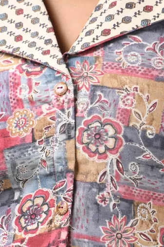 Grey modal printed a-line kurta set