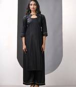 Black rayon suit set with gotta patti work