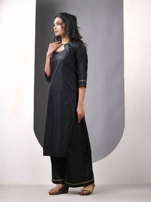 Black rayon suit set with gotta patti work 2
